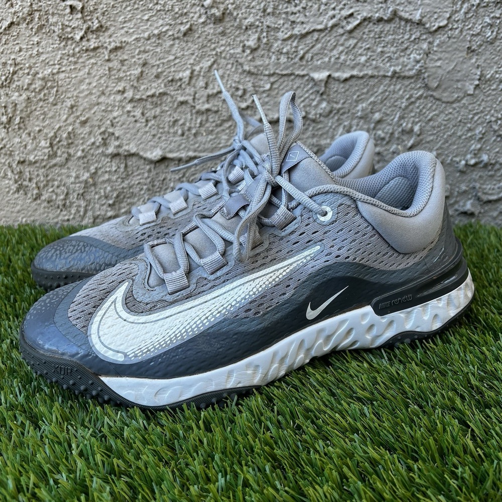 Nike Shoes Men Size 10.5 Alpha Huarache Elite 4 Turf Grey Baseball DJ6523-010